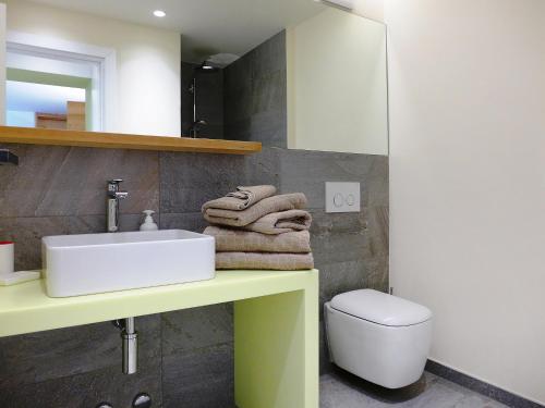 圣莫里茨Apartment Chesa La Soliva by Interhome的一间带水槽和卫生间的浴室