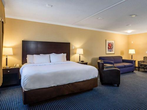 甘德甘德康福特茵酒店的酒店客房设有一张大床和一张沙发。