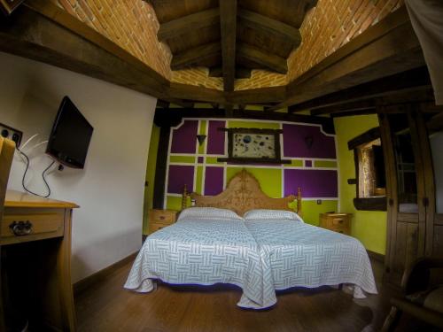 贝加德帕斯布拉尼撒旅馆的一间卧室配有一张床和一台电视。