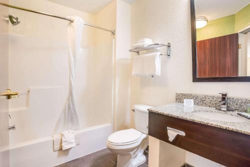 杰克逊维尔Sleep Inn & Suites Jacksonville near Camp Lejeune的白色的浴室设有卫生间和水槽。