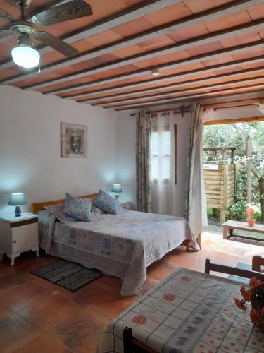 巴拉德瓦利扎斯康牧普乐欧索尔代维尼斯公寓的一间卧室设有一张床和一个大窗户