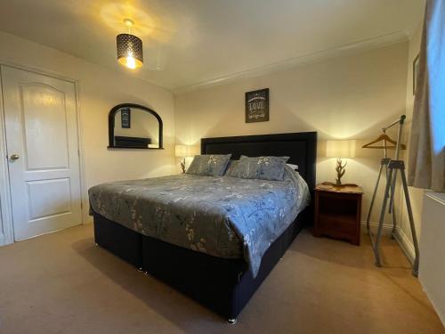 布罗肯赫斯特Graceland Farm B&B的一间卧室配有一张大床和一台摄像机