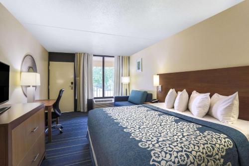 纽瓦克特拉华州纽瓦克戴斯酒店的配有一张床和一张书桌的酒店客房