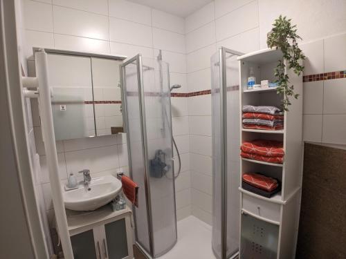 Ferienwohnung Gartenblick的一间浴室