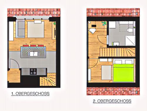 巴特本特海姆Gästeapartment auf einem Bauernhof的房屋平面图