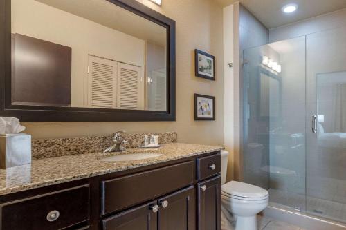 本顿维尔Comfort Inn Bentonville - Crystal Bridges的浴室配有卫生间、盥洗盆和淋浴。