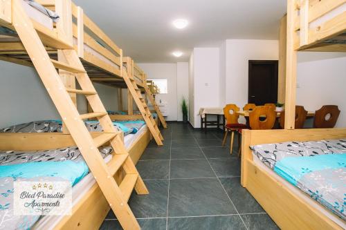 Hostel Bled Paradise Slovenia客房内的一张或多张床位