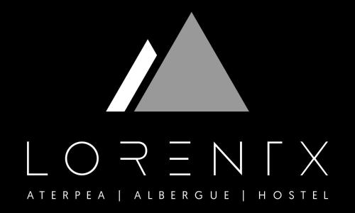 奥里特斯LORENTX ATERPEA的黑底上三角形的白色标志