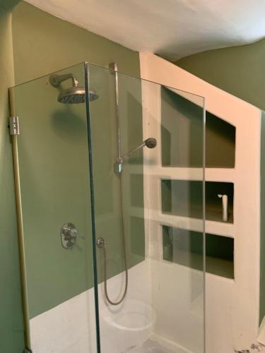巴勒莫BnB Convalis的浴室里设有玻璃门淋浴