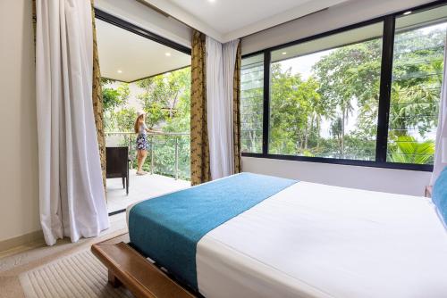 费兹洛伊岛度假酒店客房内的一张或多张床位