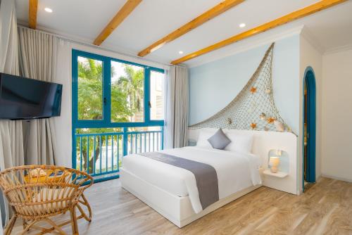 Santori Hotel And Spa客房内的一张或多张床位