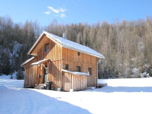 穆尔河畔施塔德尔奥地利小木屋的地面上积雪的木制谷仓