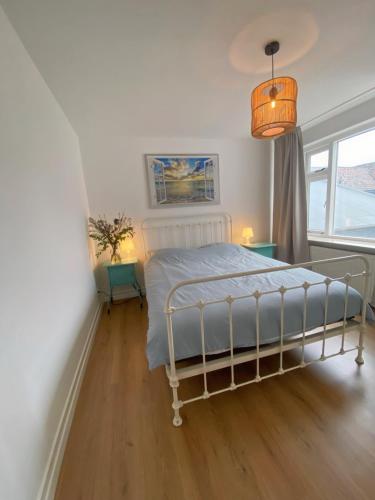 诺德韦克Fijn guesthouse的一间卧室设有一张床和一个大窗户