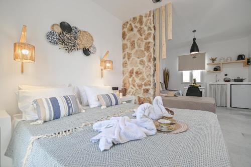 Casa Verde Di Naxos客房内的一张或多张床位