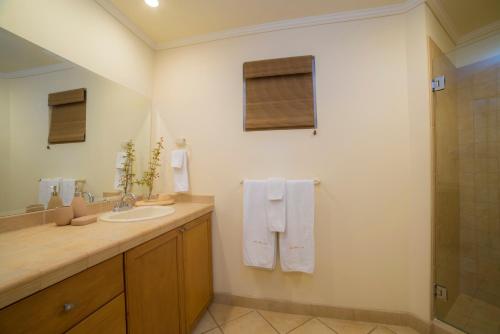 赫拉多拉Los Suenos Resort Del Mar 5F golf views by Stay in CR的一间带水槽和淋浴的浴室