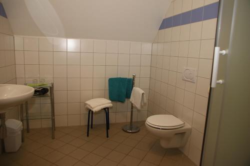 Pernegg an der MurPernegger Dorfstub´n的一间带卫生间和水槽的浴室
