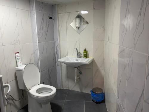 伯萨Setpark Apart Otel的一间带卫生间和水槽的浴室