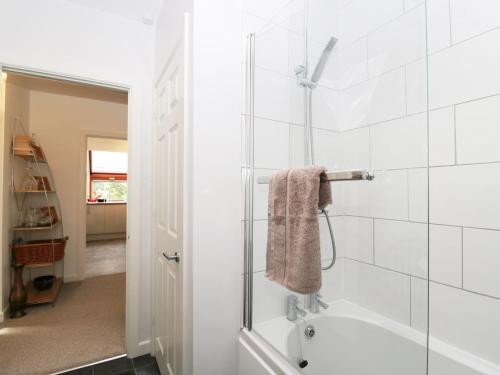 Buckland St MaryFlintstones的带淋浴和浴缸的浴室