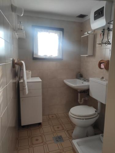 VignolaCasa Gemma的一间带卫生间、水槽和窗户的浴室