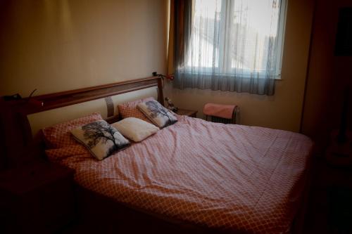 普里兹伦E-19 Home - Tradition meets tourism的一间卧室配有一张带两个枕头的床