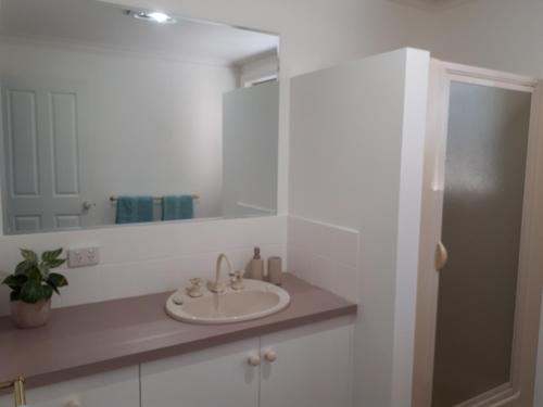 沃纳姆堡罗什尼尔公寓的一间带水槽和镜子的浴室