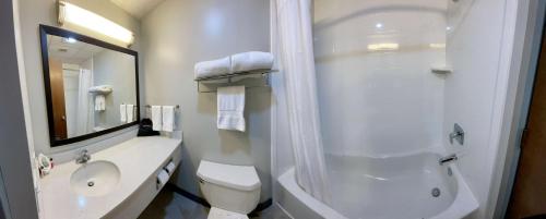 克林顿港Best Western Port Clinton的浴室配有卫生间、盥洗盆和淋浴。