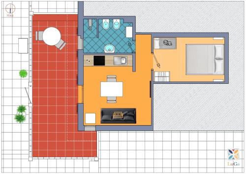 CampomarinoLuGa Apartments的房屋的平面图