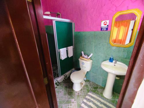 蒙塔尼塔Casa Del Merman at GayMontanita House的一间带卫生间和水槽的浴室