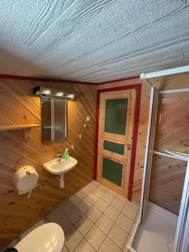 峡湾山林小屋的一间浴室
