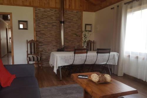 普孔Tranquilidad y descanso en Villarrica - Pucón的客厅配有桌椅和沙发
