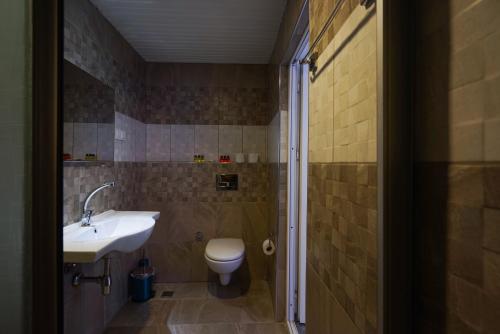 阿拉尼亚Bora Bora Butik Hotel的一间带水槽和卫生间的浴室