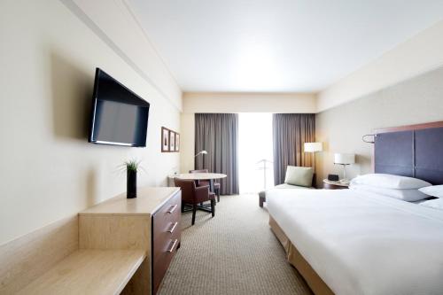 克雷塔罗盛大嘉年华美洲克雷塔罗酒店的酒店客房设有两张床和电视。