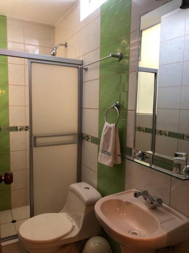 胡利亚卡Hotel Imperial的一间带卫生间和水槽的浴室