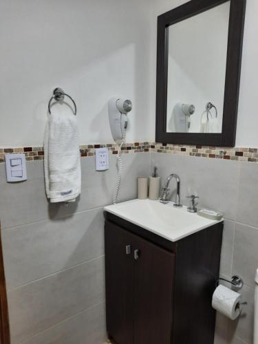 伊瓜苏港Las Arecas - 3° B的一间带水槽和镜子的浴室