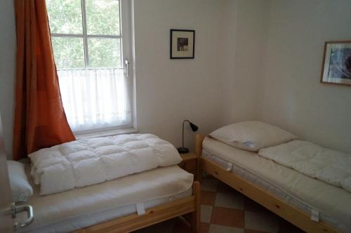 Erdgeschosswohnung Gerbera im Haus Isabella客房内的一张或多张床位