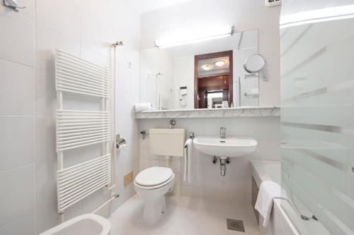 拉登齐拉登齐温泉度假酒店 - 萨瓦度假酒店的白色的浴室设有卫生间和水槽。
