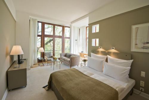 汉堡林德纳私家酒店客房内的一张或多张床位