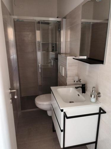 波雷奇Karlo的浴室配有卫生间、盥洗盆和淋浴。