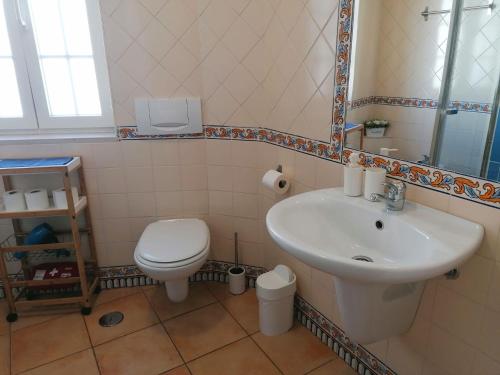 米尔芳提斯城Apartamento Estúdio Pinhalmar的一间带水槽和卫生间的浴室