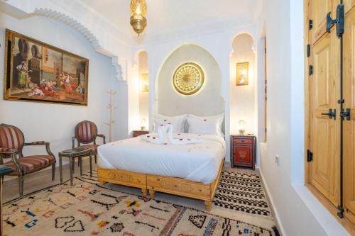 Riad El Habib客房内的一张或多张床位