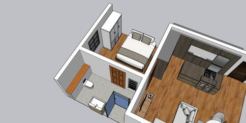 GörtschachPferdegut Schloss Treffen Apartments的房屋图画,有房间