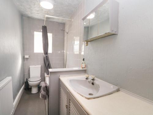 巴克斯顿Magdala的白色的浴室设有水槽和卫生间。
