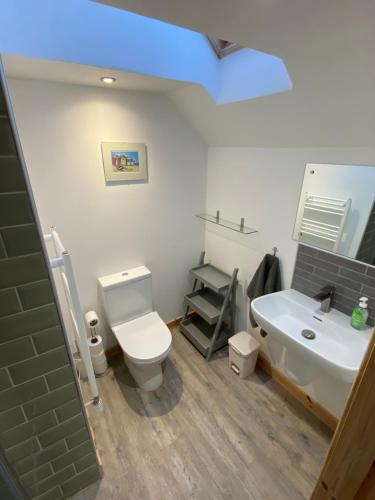 Isle of WhithornIslecroft House Bed & Breakfast的浴室配有白色卫生间和盥洗盆。