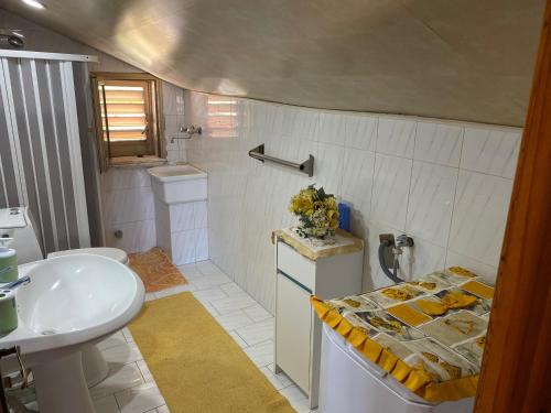 丰达切洛Villa Grazia的一间带水槽和卫生间的浴室