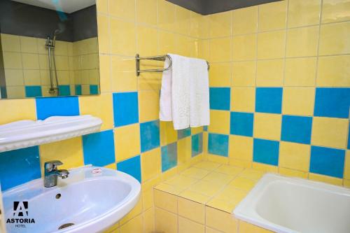 杜阿拉Hotel Astoria的一间带水槽和卫生间的浴室