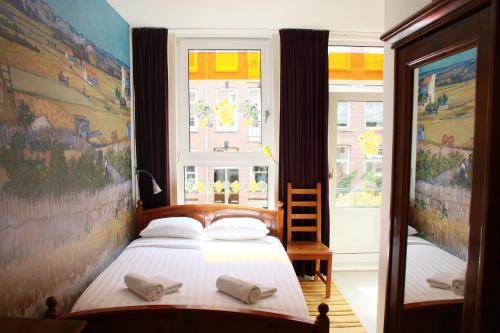 阿姆斯特丹自行车酒店客房内的一张或多张床位