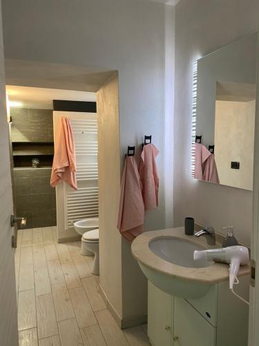 奥梅尼亚Intero alloggio :Casa D D Nuova aperturaHost Rosi的一间带水槽、卫生间和镜子的浴室