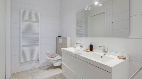 BeuningenOlde Kottink的白色的浴室设有水槽和卫生间。