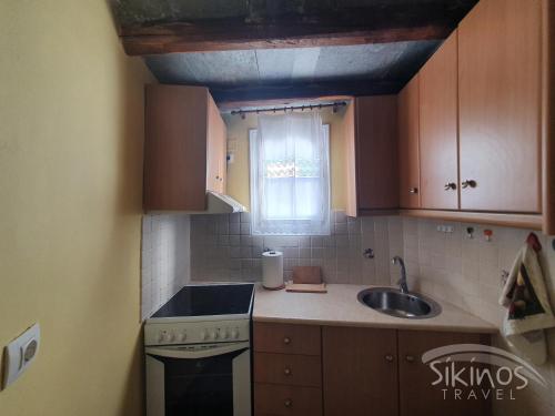 锡基诺斯岛Sikinos Summer Nest的一间带水槽和炉灶的小厨房