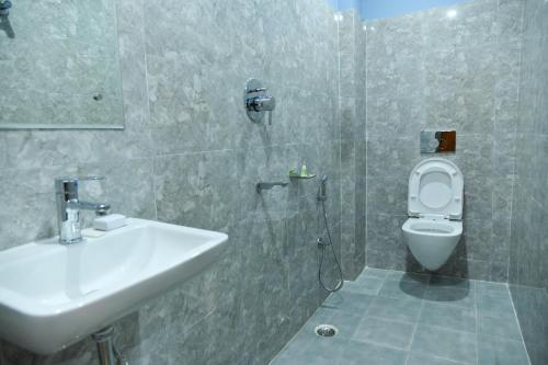 古瓦哈提SILVER REGENCY的一间带水槽和卫生间的浴室